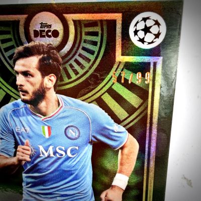 Khvicha Kvaratskhelia 2023-24 Topps Deco UCC - Green 57/99 Napoli