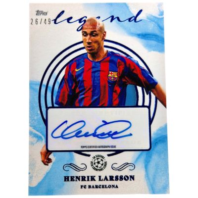 Henrik Larsson 2021-22 Topps Pearl UCL - AUTO 26/49 FC Barcelona