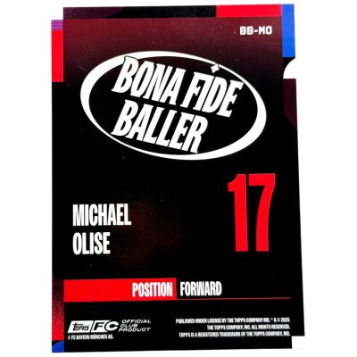 Michael Olise 2024-25 Topps FC Bayern München Team Set - Bona Fide Baller 05/25 #BB-MO 