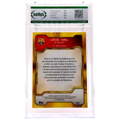 Lamine Yamal 2023-24 Topps FC Barcelona Team Set - Golden Future Rookie RC #BA-RG3 SOLLYS 9