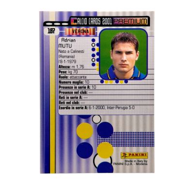Adrian Mutu 2001 Panini #187 Verona Rookie
