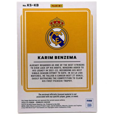 Karim Benzema 2022-23 Panini Donruss Soccer - Kit RELIC #KS-KB Real Madrid
