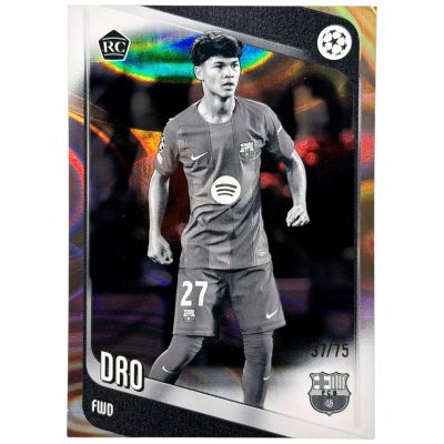 Dro 2025-26 Topps UCC Flagship - 37/75 Black White Rookie RC #111 FC Barcelona
