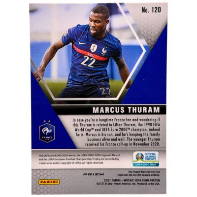 Marcus Thuram 2021 Panini Mosaic Euro 2020 - Rookie RC Red Reactive PRIZM #120 Franta