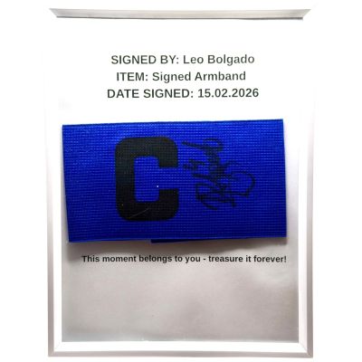 Leo Bolgado - Banderola de capitan cu autograf (semnata personal) + certificat de autenticitate 