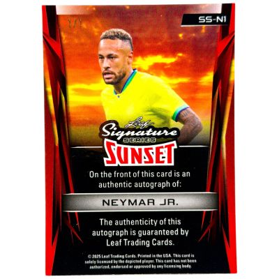 Neymar Jr. 2025 Leaf Signature Series - AUTO Sunset 1/1 one of one #SS-N1 Brazilia