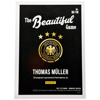 Thomas Müller 2021-22 Panini Donruss Road to Qatar – The Beautiful Game AUTO 71/99 #BG-TM – Germania