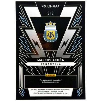 Marcos Acuna 2022-23 Panini Obsidian Soccer - AUTO  Lightining Strike 3/8 #LS-MAA Argentina
