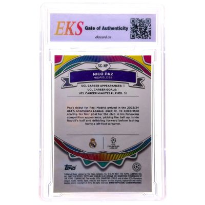 Nico Paz 2023-24 Topps Chrome Stadium - Say Cheese Rookie RC Refractor #SC-NP Real Madrid EKS 9.5