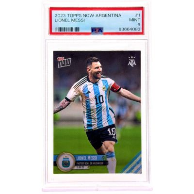 Lionel Messi 2023 Topps NOW Fastest Goal of His Career #001 PSA 9 Argentina