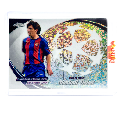Lionel Messi 2023-24 Topps Chrome UEFA Club - STARBALL Debuts #SD10 FC Barcelona