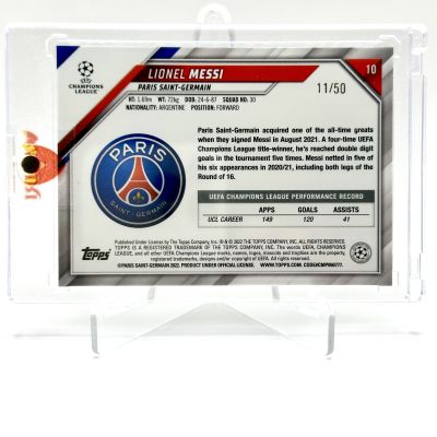 Lionel Messi 2021-22 Topps UCL 1st EDITION STARBALL Foil 11/50 #10 PSG