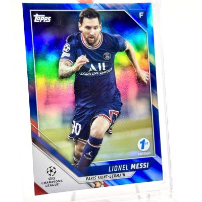 Lionel Messi 2021-22 Topps UEFA Champions League 1st Edition - BLUE FOIL 12/30 #10 PSG