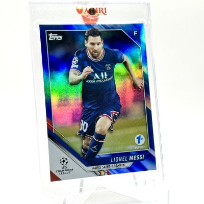 Lionel Messi 2021-22 Topps UEFA Champions League 1st Edition - BLUE FOIL 12/30 #10 PSG