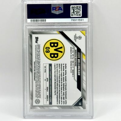 Jude Bellingham 2021-22 Topps Chrome UCL - PURPLE GOLD STARBALL #58 Bvb Dortmund PSA 9 