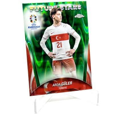 Arda Guler 2024 Topps Chrome UEFA Euro - Future Stars Green Raywave Refractor #143 Turcia