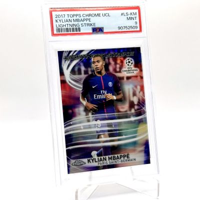 Kylian Mbappe 2017 Topps Chrome UEFA Champions League - Lightning Strike Rookie RC #LS-KM PSA 9 PSG