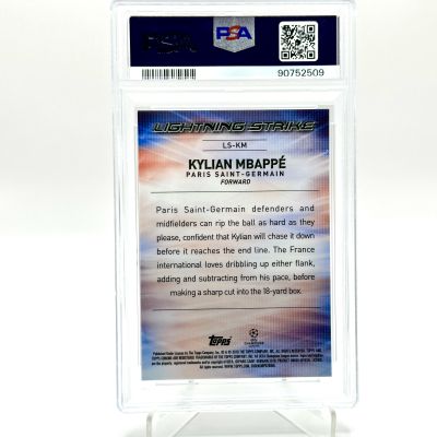 Kylian Mbappe 2017 Topps Chrome UEFA Champions League - Lightning Strike Rookie RC #LS-KM PSA 9 PSG