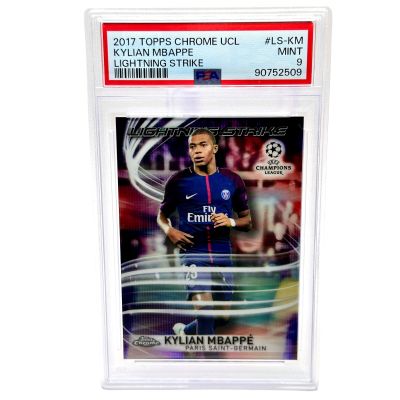 Kylian Mbappe 2017 Topps Chrome UEFA Champions League - Lightning Strike Rookie RC #LS-KM PSA 9 PSG