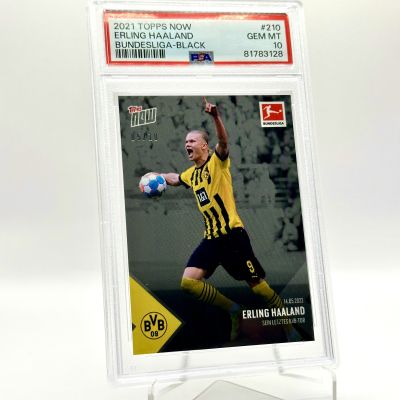 Erling Haaland 2021-22 Topps Now - His last BVB goal BLACK 05/10 #210 PSA 10 GEM MT Borussia Dortmund (POP2)