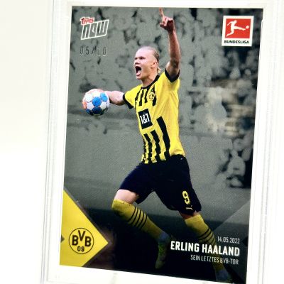 Erling Haaland 2021-22 Topps Now - His last BVB goal BLACK 05/10 #210 PSA 10 GEM MT Borussia Dortmund (POP2)