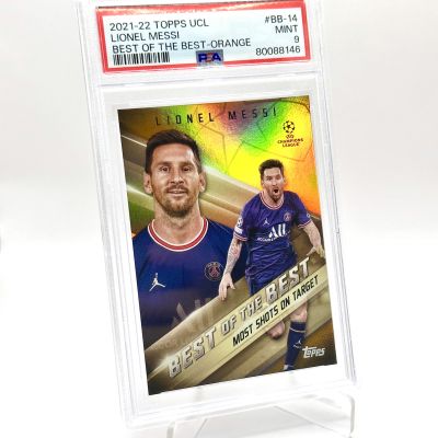 Lionel Messi 2021-22 Topps UCL UEFA - Best of The Best ORANGE 18/25 #BB-14 (POP4) PSA 9 Paris Saint Germain