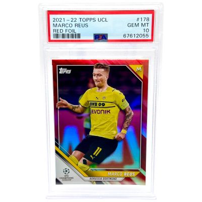 Marco Reus 2021-22 Topps UEFA Champions League - RED FOIL 1/5 #178 PSA 10 Borussia Dortmund (POP1)