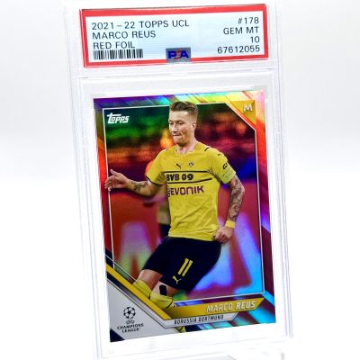 Marco Reus 2021-22 Topps UEFA Champions League - RED FOIL 1/5 #178 PSA 10 Borussia Dortmund (POP1)