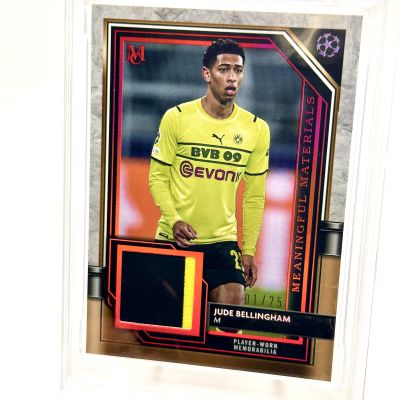 Jude Bellingham 2021-22 Topps Museum Collection Uefa Player Worn Patch Ruby 01/25 PSA 9 Borussia Dormund