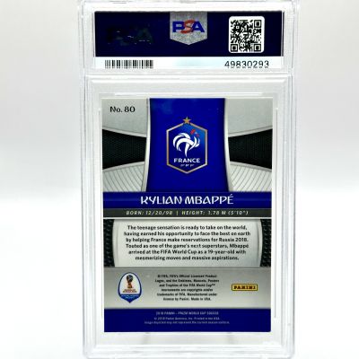 Kylian Mbappe 2018 Panini Prizm World Cup Russia Rookie RC #80 PSA 9 France