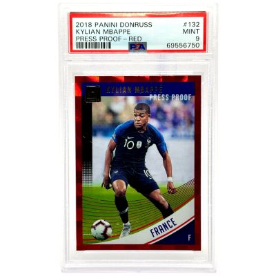Kylian Mbappe 2018 Panini Donruss Press Proof RED Rookie RC #132 PSA 9 France