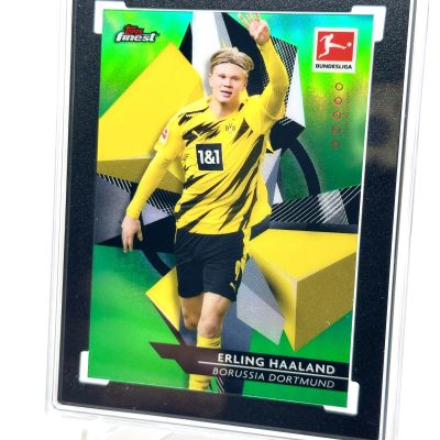 Erling Haaland 2020-21 Topps Finest Bundesliga Green Refractor 42/99 #31 SGC 10 GM Borussia Dortmund