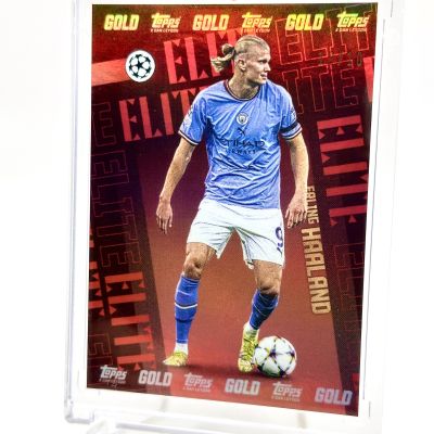 Erling Haaland 2022-23 Topps Gold UCC x Dan Leydon ELITE RED 10/10 UCL 22/23 Manchester City