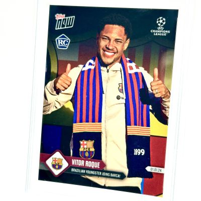 Vitor Roque 2023 Topps Now UEFA Champions League - ROOKIE RC Brazilian Icon #087 FC Barcelona PSA 10 