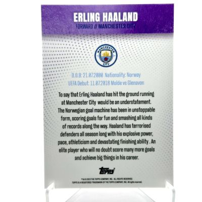 Erling Haaland 2023-24 Topps Manchester City Team Set - PURPLE 24/25 Manchester City