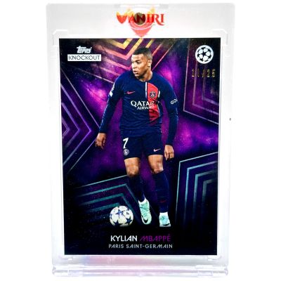 Kylian Mbappe 2023-24 Topps Knockout UCL - PURPLE 11/25 PSG