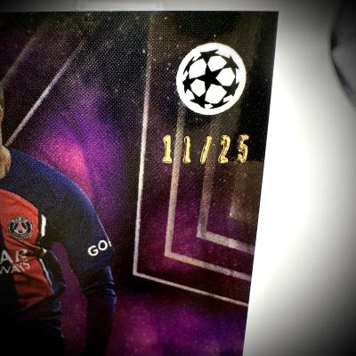 Kylian Mbappe 2023-24 Topps Knockout UCL - PURPLE 11/25 PSG