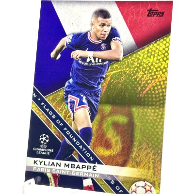 Kylian Mbappe 2022-23 Topps Flags of Foundation UCL - GOLD STARBALL 23/50 #FF-07 PSG