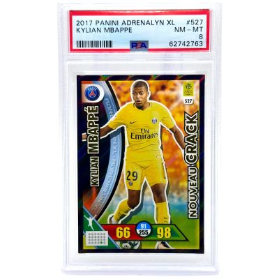 Kylian Mbappe 2017-18 Panini Adrenalyn Ligue 1 - ROOKIE RC #527 PSA 8  