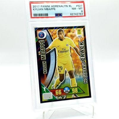Kylian Mbappe 2017-18 Panini Adrenalyn Ligue 1 - ROOKIE RC #527 PSA 8  
