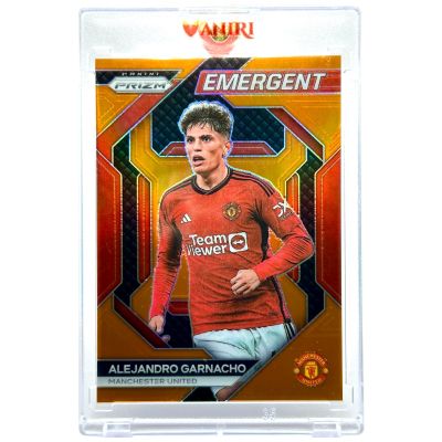 Alejandro Garnacho 2023-24 Panini Prizm Premier League - Rookie RC Emergent ORANGE PRIZM 22/25 #4 Manchester United