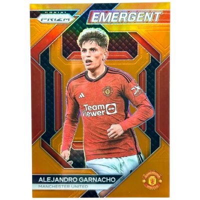 Alejandro Garnacho 2023-24 Panini Prizm Premier League - Rookie RC Emergent ORANGE PRIZM 22/25 #4 Manchester United