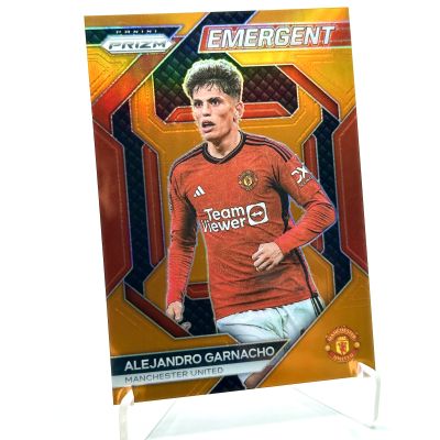 Alejandro Garnacho 2023-24 Panini Prizm Premier League - Rookie RC Emergent ORANGE PRIZM 22/25 #4 Manchester United
