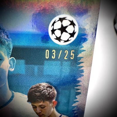 Arda Guler 2023-24 Topps Merlin Heritage Rookie RC - BLUE 03/25 #131 Real Madrid