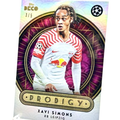 Xavi Simons 2023-24 Topps Deco UEFA - PINK 3/5 RB LEIPZIG