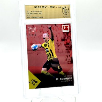 Erling Haaland 2022-23 Topps Now Bundesliga - RED 96/99 #210 GSG 8.5 Borussia Dortmund