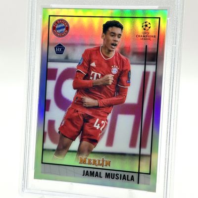 Jamal Musiala 2020-21 Topps Chrome Merlin UCL REFRACTOR Rookie RC #73 PSA 9 Bayern Munchen