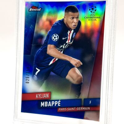 Kylian Mbappe 2019-20 Topps Finest UCL - BLUE 025/150 #89 PSA 9 PSG