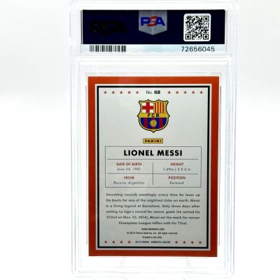 Lionel Messi 2015 Panini Donruss #68 PSA 9 FC Barcelona