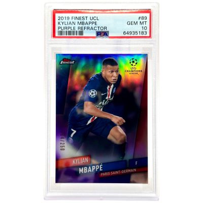 Kylian Mbappe 2019-20 Topps Finest UCL - 204/250 #89 PSA 10 PSG